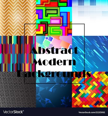 Set of abstract geometric seamless color vector image