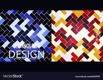 Set of abstract geometric seamless color vector image