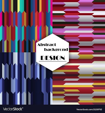 Set of abstract geometric seamless color vector image