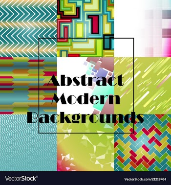 Set of abstract geometric seamless color vector image