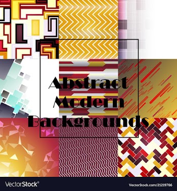 Set of abstract geometric seamless color vector image