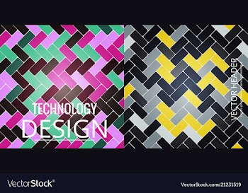 Set of abstract geometric seamless color vector image