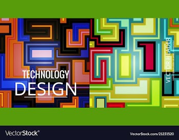 Set of abstract geometric seamless color vector image