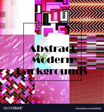 Set of abstract geometric seamless color vector image