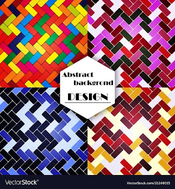 Set of abstract geometric seamless color vector image