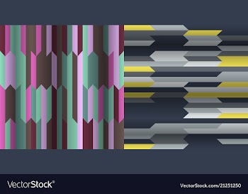 Set of abstract geometric seamless color vector image