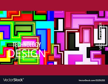 Set of abstract geometric seamless color vector image