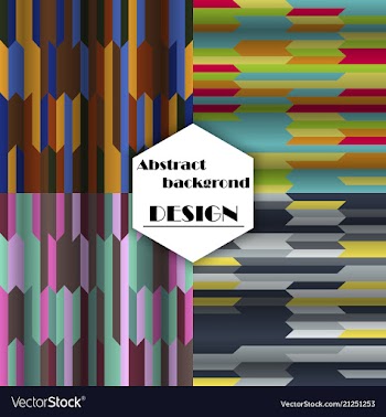 Set of abstract geometric seamless color vector image