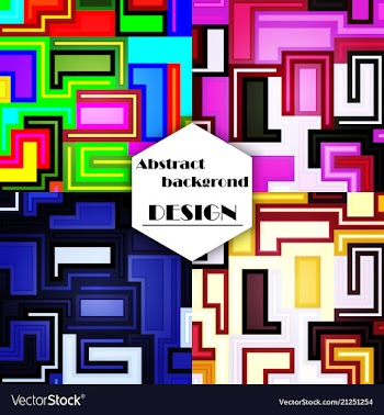 Set of abstract geometric seamless color vector image