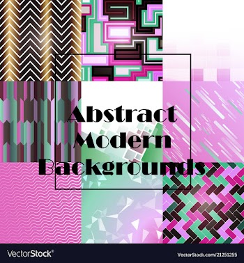 Set of abstract geometric seamless color vector image