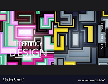 Set of abstract geometric seamless color vector image