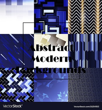 Set of abstract geometric seamless color vector image