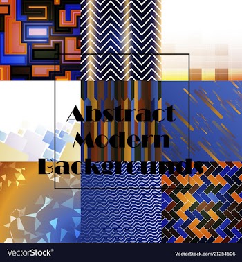 Set of abstract geometric seamless color vector image