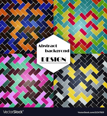 Set of abstract geometric seamless color vector image