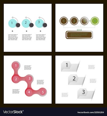 Set of abstract infographics number options vector image