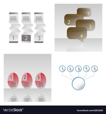 Set of abstract infographics number options vector image