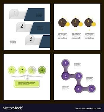 Set of abstract infographics number options vector image