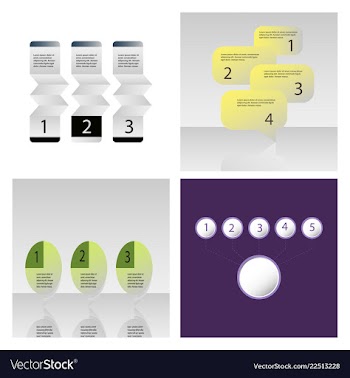 Set of abstract infographics number options vector image