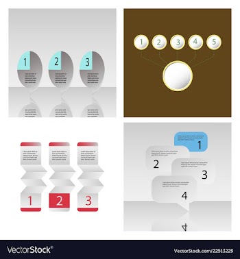 Set of abstract infographics number options vector image