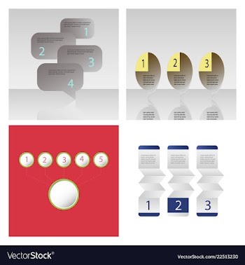 Set of abstract infographics number options vector image