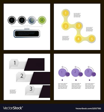 Set of abstract infographics number options vector image