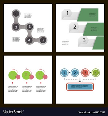 Set of abstract infographics number options vector image