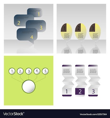 Set of abstract infographics number options vector image