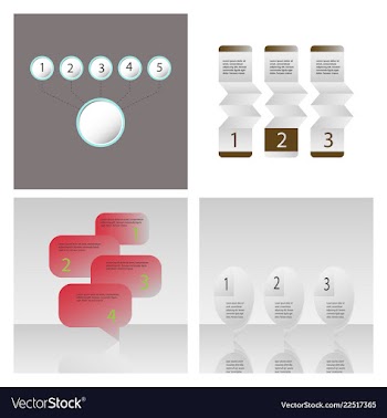 Set of abstract infographics number options vector image