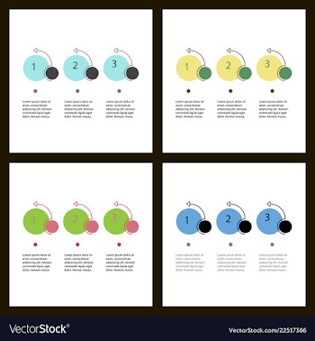 Set of abstract infographics number options vector image