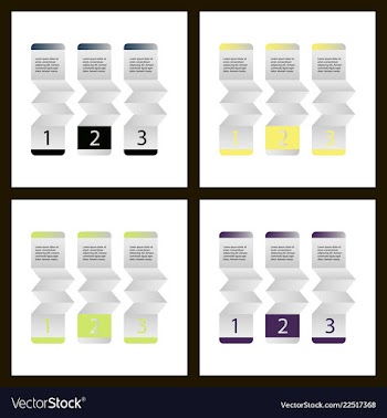Set of abstract infographics number options vector image