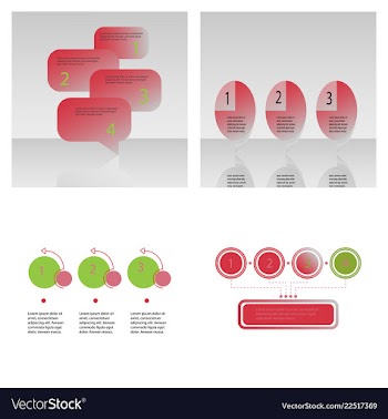 Set of abstract infographics number options vector image