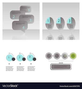 Set of abstract infographics number options vector image