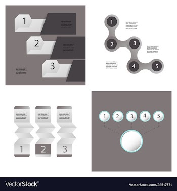 Set of abstract infographics number options vector image