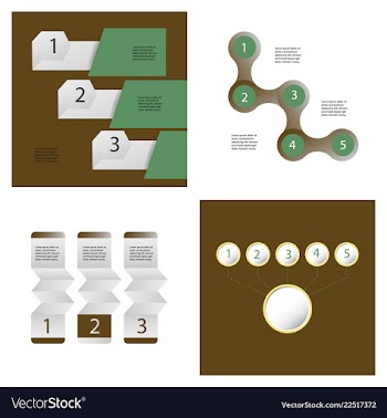 Set of abstract infographics number options vector image
