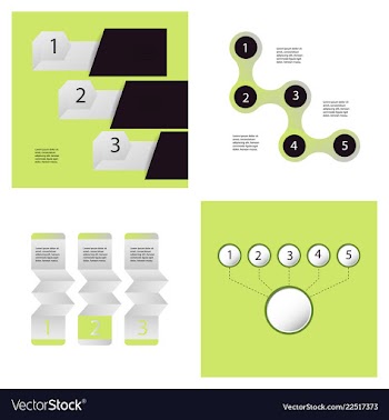 Set of abstract infographics number options vector image