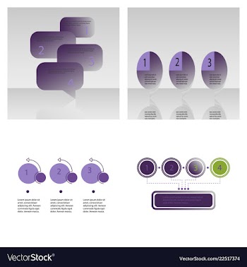 Set of abstract infographics number options vector image