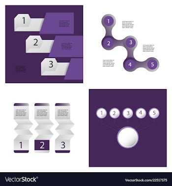 Set of abstract infographics number options vector image