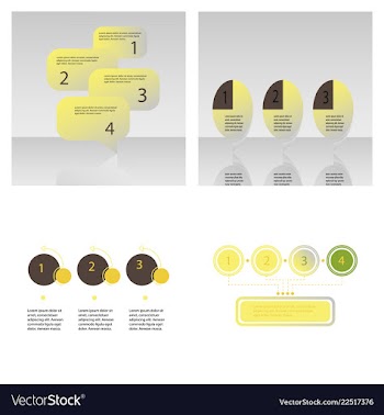 Set of abstract infographics number options vector image