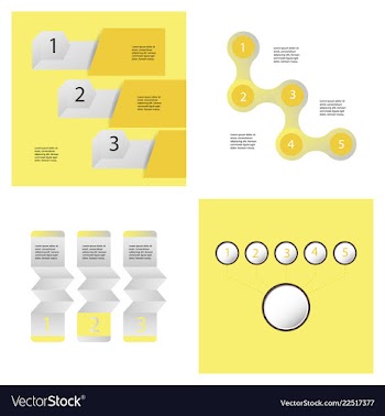 Set of abstract infographics number options vector image