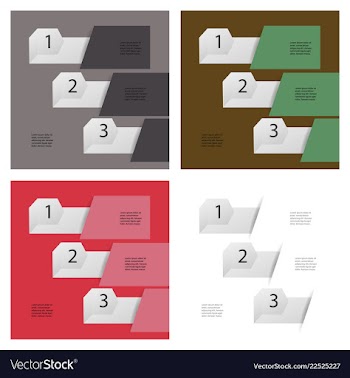 Set of abstract infographics number options vector image