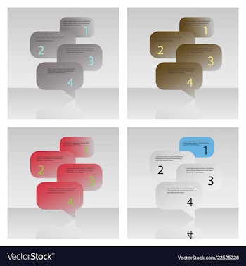 Set of abstract infographics number options vector image