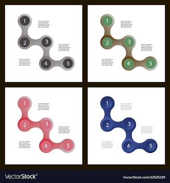 Set of abstract infographics number options vector image