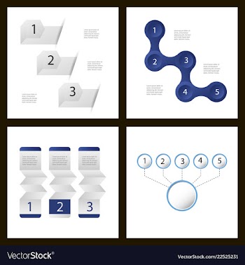 Set of abstract infographics number options vector image