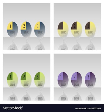Set of abstract infographics number options vector image