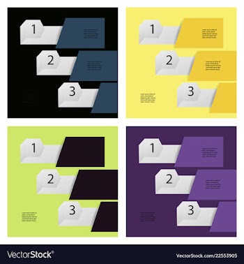 Set of abstract infographics number options vector image