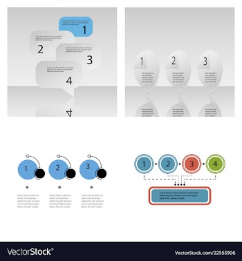 Set of abstract infographics number options vector image