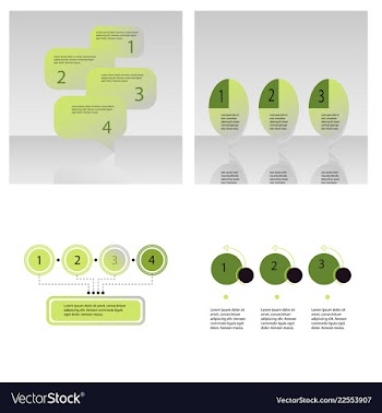 Set of abstract infographics number options vector image