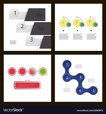 Set of abstract infographics number options vector image