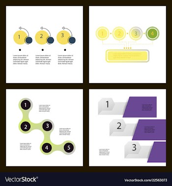 Set of abstract infographics number options vector image