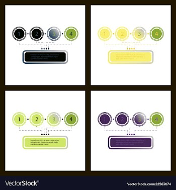Set of abstract infographics number options vector image